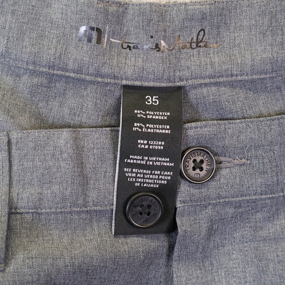 Travis Mathew Mens Grey Performance‎ Golf Pants 5-Pocket Stretchy Size 35 - Picture 6 of 10